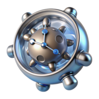 impressive minimalist Futuristic Technology Abstract Metallic Sphere with Internal Network 4K png