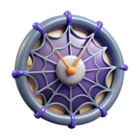 wonderful abstract Spooky Spiderweb Clock 3D Render high quality png