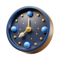 magnificent abstract Stylish 3D Clock Design Blue, Gold, Timekeeping exclusive png