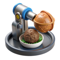 serene rustic Automated Meatball Maker 3D Render of Robotic Food Preparation high quality png
