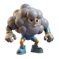beautiful classic Cloudy Character 3D Render of a Muscular Cloud Creature high quality png