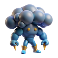 wonderful creative 3D Render of a Cloud-Headed Robot authentic png