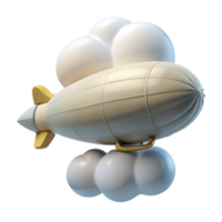 beautiful abstract Airship Soaring Through Clouds 3D Render professional png