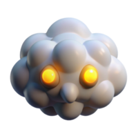 extraordinary creative Cute 3D Cloud Character with Glowing Eyes high resolution png