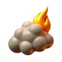 elegant traditional Fiery Cloud 3D Render of Exploding Cumulus high resolution png