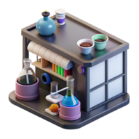 serene creative Miniature Science Lab Experiment Setup high quality png