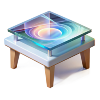 magnificent rustic Modern Glass Top Coffee Table with Abstract Design original png
