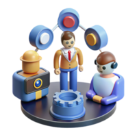 serene abstract Human-Robot Collaboration AI Integration for Enhanced Workflow Efficiency 4K png