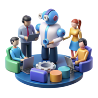 extraordinary minimalist Teamwork with AI Collaborative Problem Solving high resolution png