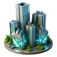 extraordinary vintage Futuristic Cityscape Modern Architecture, Green Spaces, and Innovative Design professional png