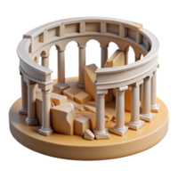 elegant artistic Circular Ruins 3D Model of Ancient Architecture high resolution png