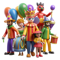 serene traditional Joyful Parade of Colorful Characters with Balloons genuine png