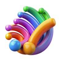 elegant artistic Abstract Rainbow Curves and Spheres high resolution png