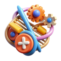 impressive minimalist Colorful 3D Abstract Design Gears, Plus Sign, and Tubes 4K png