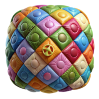 beautiful abstract Colorful Quilted Sphere 3D Render of Abstract Geometric Pattern 4K png