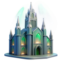 vibrant classic Enchanted Gothic Cathedral A 3D Fantasy Architecture authentic png