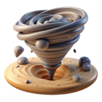 impressive contemporary Abstract Vortex 3D Render of Swirling, Sand, and Pebbles authentic png