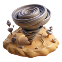 stunning artistic Whimsical Vortex 3D Render of Abstract Tornado high resolution png