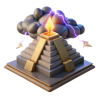 magnificent abstract Pyramid, Storm, Lightning, Ancient Power, Sacred Flame, Mystical Energy, Golden Temple, Spiritual Journey, Mythological Setting, Celestial Event high resolution png