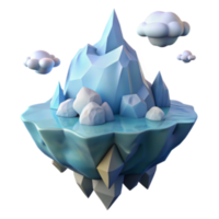 wonderful abstract Floating Iceberg Island 3D Render exclusive png