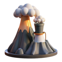 elegant abstract Volcano and Factory A Comparison of Emissions detailed png