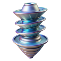 magnificent traditional Abstract 3D Spiral Structure Iridescent Metal Design high quality png