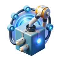 serene creative Futuristic Tech Cube Control System with Glowing Interface high quality png
