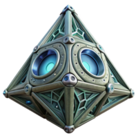 stunning modern Futuristic Geometric Artifact Crystalline Pyramid with Luminous Core high quality png