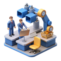 serene traditional Automated Manufacturing Workplace Efficiency and Robotic Automation premium png