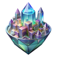 sereno Clásico cristalino paisaje urbano un 3d tono joya metrópoli auténtico png
