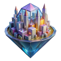 dramático moderno paisaje urbano en un diamante futurista urbano diseño original png
