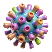 stunning rustic Colorful Virus 3D Render Microscopic Pathogen Model high quality png