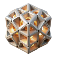 serene rustic Geometric Illuminated Cube Modern Modular Light Sculpture high quality png