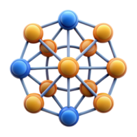 vibrant classic Network Structure Interconnected Nodes and Links premium png