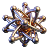 extraordinary artistic Abstract Metallic Sphere Network 3D Render authentic png