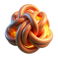 vibrant classic Intricate Knot Abstract 3D Render of Intertwined Tubes with Glowing Core high resolution png