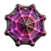 extraordinary artistic Abstract Network Interconnected Nodes Glowing Structure 4K png