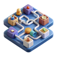vibrant traditional Abstract 3D Puzzle Connecting Colorful Blocks high quality png