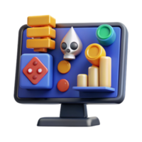 wonderful minimalist Data Visualization Colorful 3D Charts Icons professional png