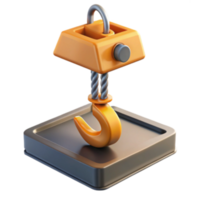 impressive traditional 3D Render of Crane Hook and Lifting Mechanism original png