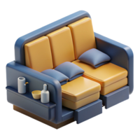 beautiful vintage Relaxing Recliner Sofa with Side Table premium png