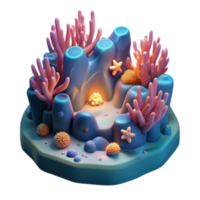 stunning vintage Vibrant Coral Reef 3D Render authentic png