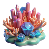 magnífico artístico Oceano joyas coral arrecife piedras preciosas exclusivo png