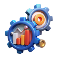 magnificent creative Data-Driven Growth Gears of Progress and Business Analytics high quality png
