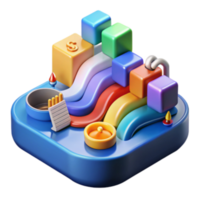 serene minimalist Colorful 3D Blocks, Financial Growth, Data Visualization 4K png