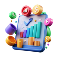 elegant artistic Financial Growth Charts, Data, and Investment Strategies high resolution png