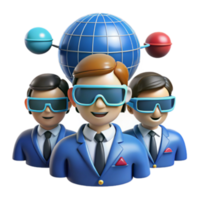 beautiful abstract Global Collaboration Virtual Teams 3D Avatars authentic png