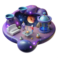 impressive classic Cosmic Exploration A 3D Render of Space Exploration high quality png