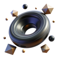 beautiful abstract Abstract 3D Ring with Geometric Shapes original png