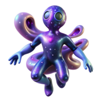 dramatic modern Cosmic Being 3D Render of Galaxy Creature original png